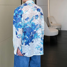 Load image into Gallery viewer, Slanted Placket Large Floral Print Shirt
