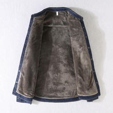 Load image into Gallery viewer, Plush Thick Denim Long Sleeve Shirt
