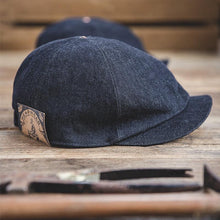 Load image into Gallery viewer, Retro Newsboy Hat Denim Hexagon Hat
