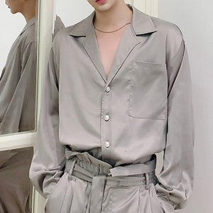 Silky Satin Shirt Trousers