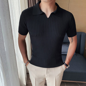 Slim Fit Knit Short Sleeve Polo Shirt