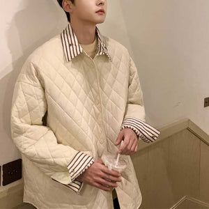 Rhombus Thickened Shirt Coat