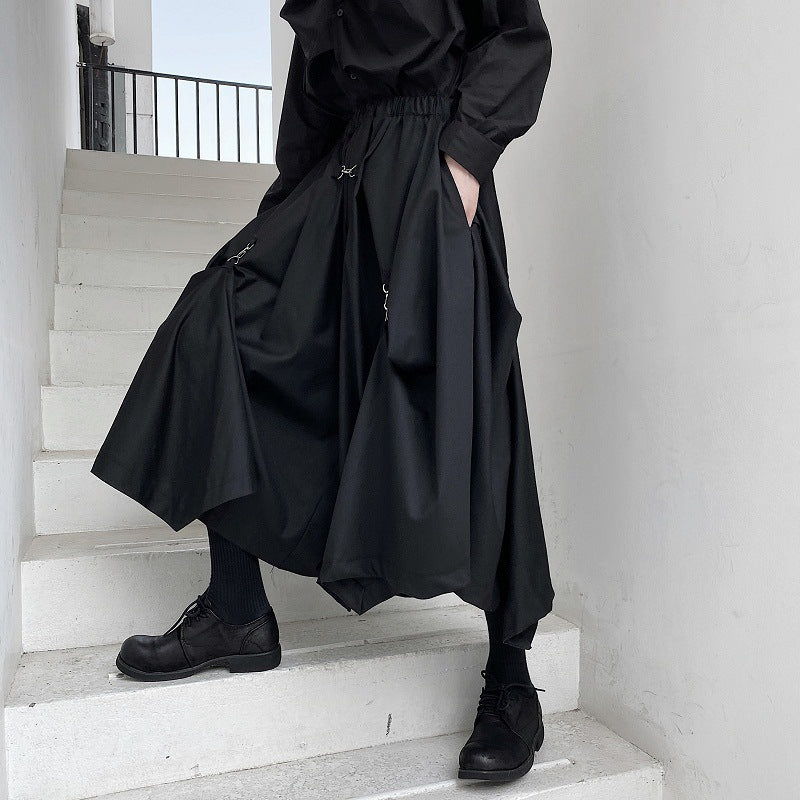 Hoop Hook Decorative Culottes Hakama Pants