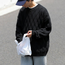 Load image into Gallery viewer, Argyle Textured Crewneck Knit Sweater
