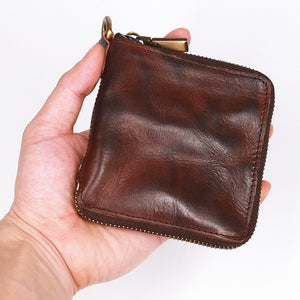 Retro Leather Zipper Wallet