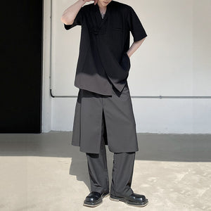 Double Layered Casual Straight Trousers