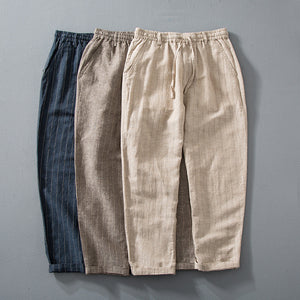 Men's Striped Linen Trousers