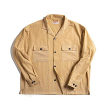 Load image into Gallery viewer, Vintage Oversize Striped Cuban Collar Shirt
