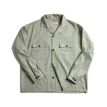 Load image into Gallery viewer, Vintage Oversize Striped Cuban Collar Shirt

