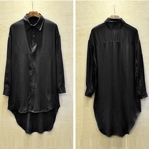 Irregular Tuxedo Long Sleeve Shirt