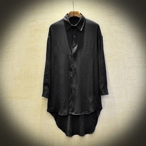 Irregular Tuxedo Long Sleeve Shirt