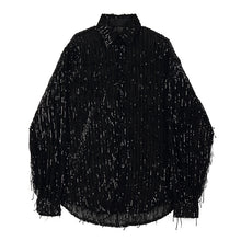 Load image into Gallery viewer, Fringed Sequined Mesh Shirt
