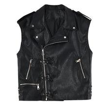 Load image into Gallery viewer, Irregular Zip Lapel Vest
