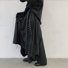 Load image into Gallery viewer, Webbing Irregular Oversized Wide-leg Culottes Hakama Pants
