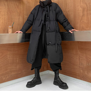 Black Strap Mid Length Coat