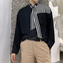 Load image into Gallery viewer, Striped Stitching Long-sleeved Shirt
