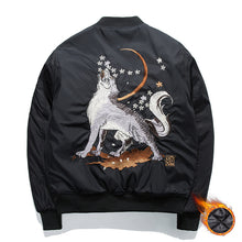 Load image into Gallery viewer, Howling Embroidered Baseball Jacket
