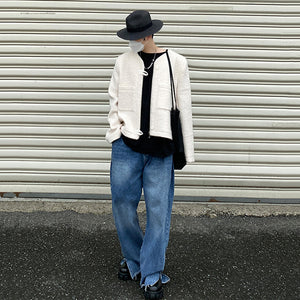 Simple Woolen Zipper Short Coat