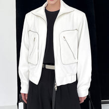 Load image into Gallery viewer, Turtleneck Double Zip Pocket Jacket
