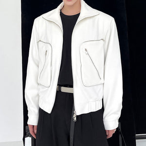 Turtleneck Double Zip Pocket Jacket