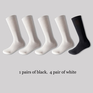 Black White Mid-length Socks