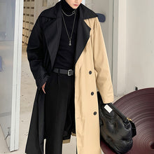 Load image into Gallery viewer, Contrast Cuban Collar Panel Trench Coat
