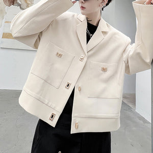 Metal Buckle Cropped Blazer