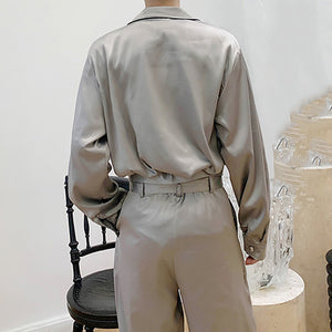 Silky Satin Shirt Trousers