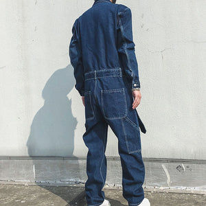 Denim Workwear Straight Jumpsuit