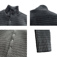 Load image into Gallery viewer, Diamond Pleated Thin Stand Collar Jacket

