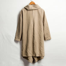Load image into Gallery viewer, Vintage Linen Mid-Length Stand Collar Trench Coat
