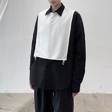 Load image into Gallery viewer, Fake Two Black and White Patchwork Shirt
