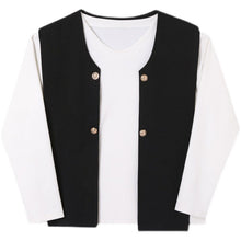 Load image into Gallery viewer, Shawl Vest White Long-sleeved T-shirt
