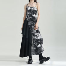 Load image into Gallery viewer, Stitching Print Irregular Sling Dress
