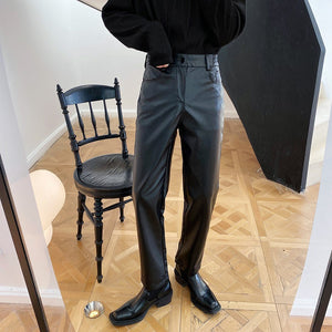 PU Leather Casual Pants