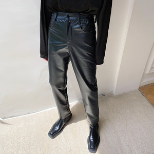PU Leather Casual Pants