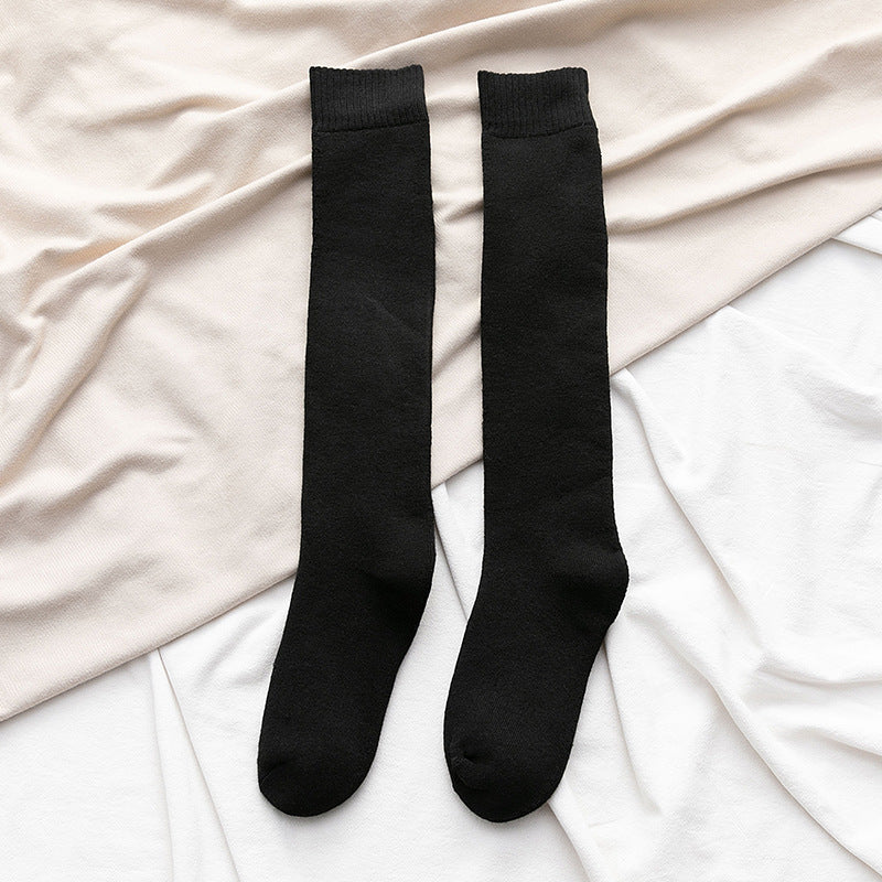 Men's Black Knee-length Calf Socks