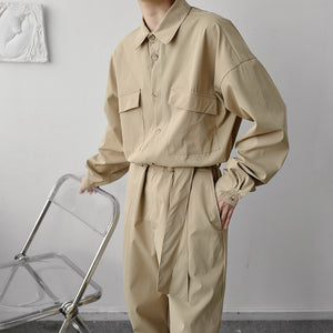 Japanese Retro Big Pocket Jumpsuit