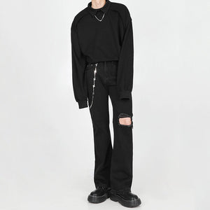 Simple Long Sleeve Pullover POLO Shirt