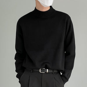 Solid Color Half Turtleneck Sweater