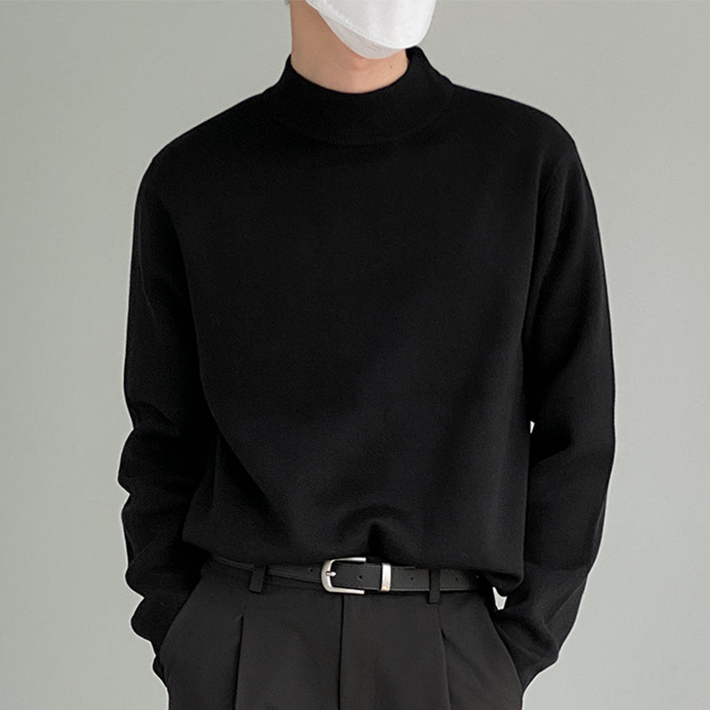 Solid Color Half Turtleneck Sweater