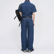 Load image into Gallery viewer, Summer Short Sleeve Denim Jumpsuit
