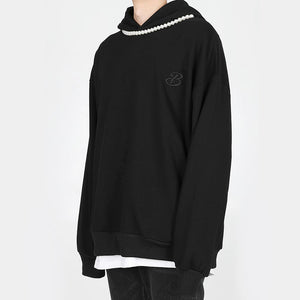 Bead Necklace Hooded Sweatshirt