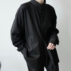 Retro Stand Collar Literary Long Sleeve Shirt