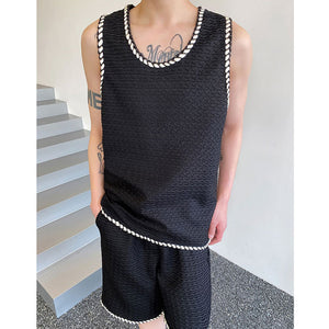 Webbing Trim Tank and Shorts Two Piece Set