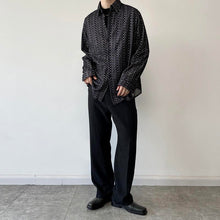 Load image into Gallery viewer, Sequin Lapel Black Long Sleeve Shirt
