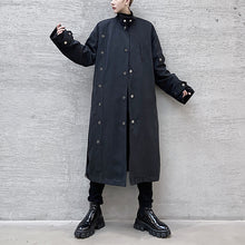 Load image into Gallery viewer, Loose Stand Collar Long Over Knee Windbreaker

