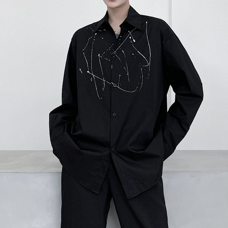 Splattered Graffiti Long Sleeve Shirt