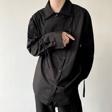 Load image into Gallery viewer, Statement Drawstring Lapel Long Sleeve Shirt
