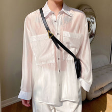 Load image into Gallery viewer, Sheer Organza Large Pocket Loose Shirt
